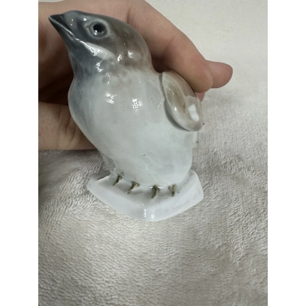 Vintage Rörstrand Sweden Porcelain Sparrow Bird Figurine, W. Lindström, RARE